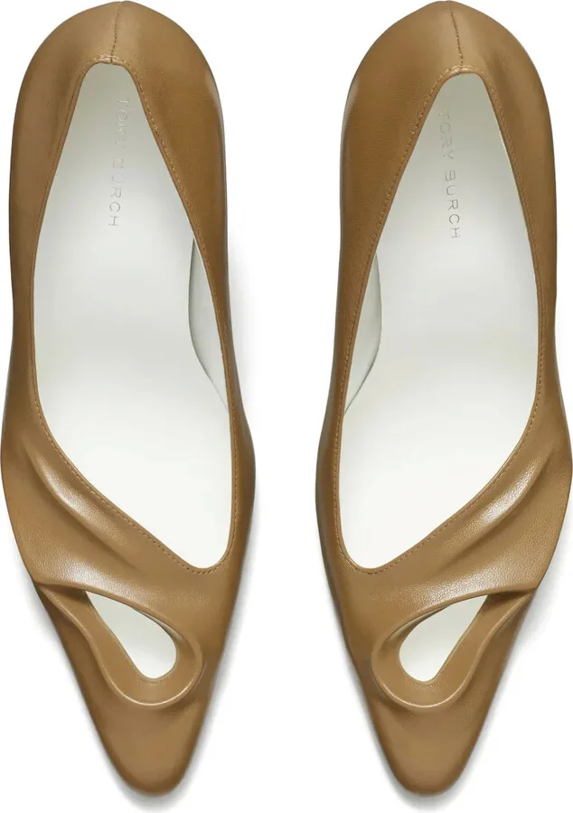 90mm Sculpted Peep-Toe Pumps - Image 4