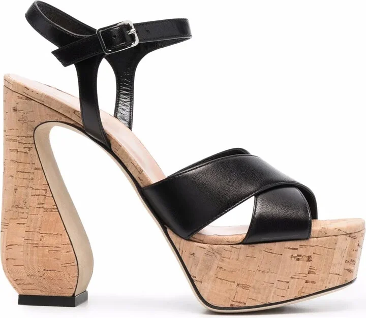90mm Sculptued-Heel Platform Sandals