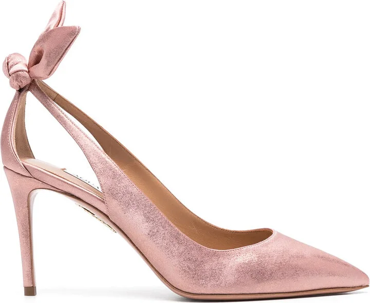 90mm Slingback Leather Pumps