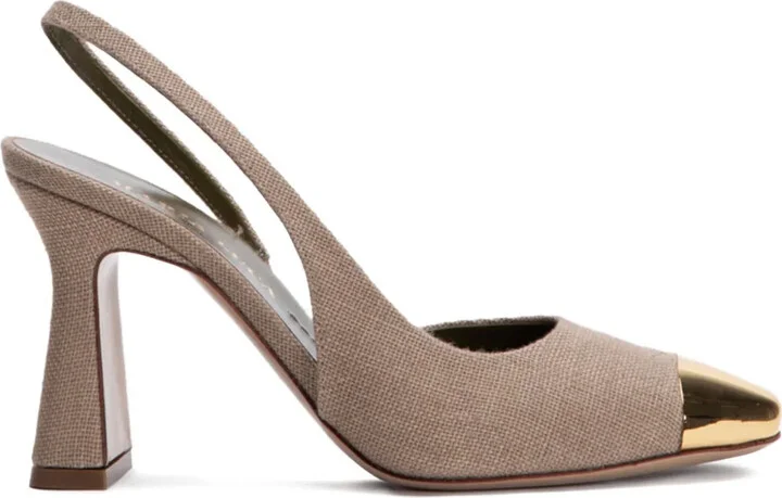 90mm Slingback Metal-Toe Pumps