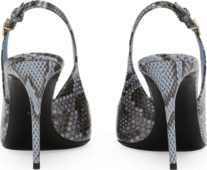 90mm Snakeskin-Effect Slingback Pumps - Image 3