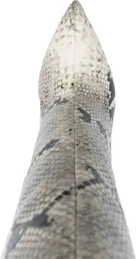 90mm Snakeskin-Print Pointed-Toe Leather Boots - Image 4