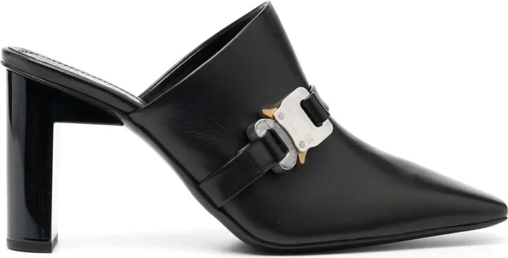 90mm Square-Toe Leather Mules