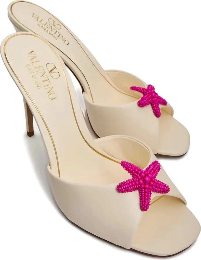 90mm Starfish-Embellished Leather Sandals - Image 2