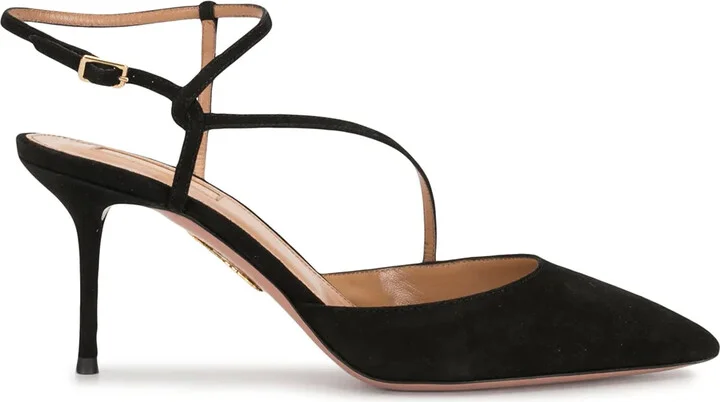 90mm Strappy Pointed-Toe Pumps