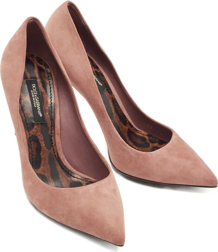 90mm Suede Leopard-Lining Pumps - Image 3