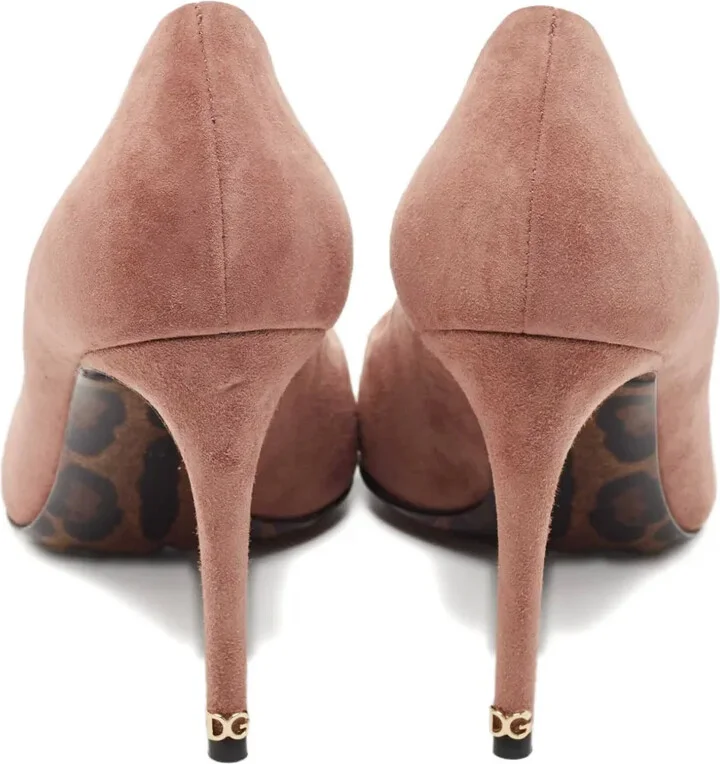 90mm Suede Leopard-Lining Pumps - Image 4