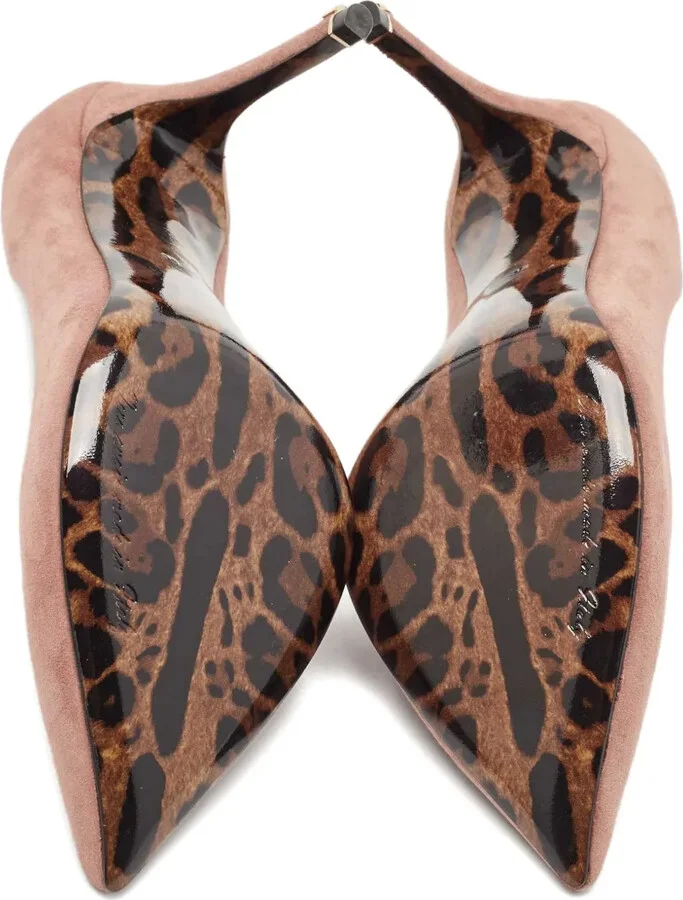 90mm Suede Leopard-Lining Pumps - Image 5