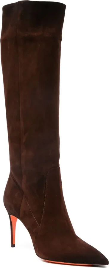 90mm Suede Pointed-Toe Knee-High Boots - Image 2