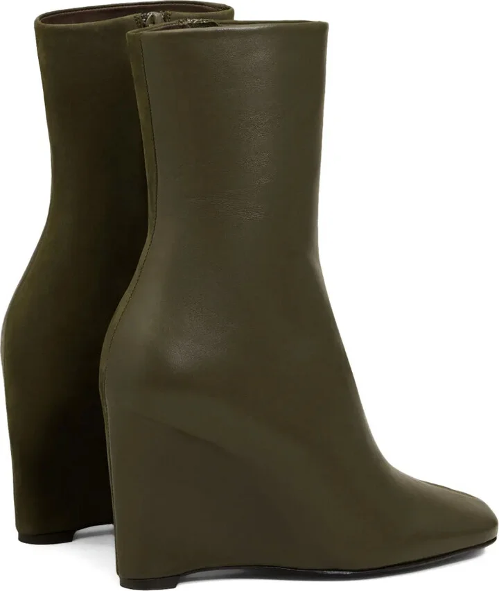 90mm Wedge Leather Boots - Image 3