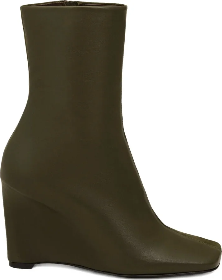 90mm Wedge Leather Boots