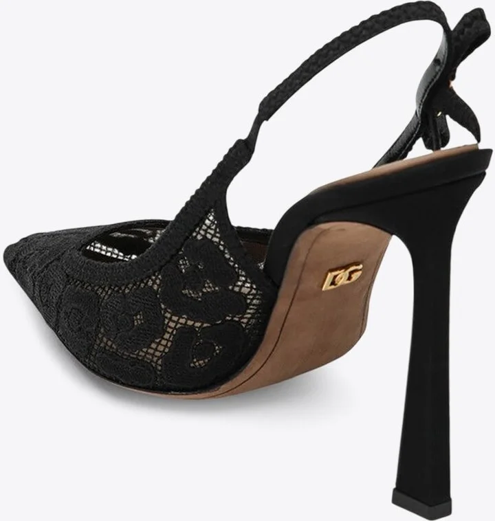 95 Rhinestone Lace Slingback Pumps - Image 2