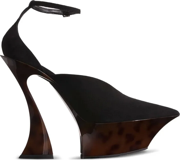 95mm Ankle-Strap Sculpted-Heel Mules
