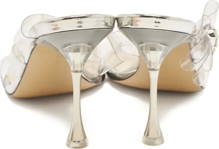 95mm Bow-Detail Clear Sandals - Image 3