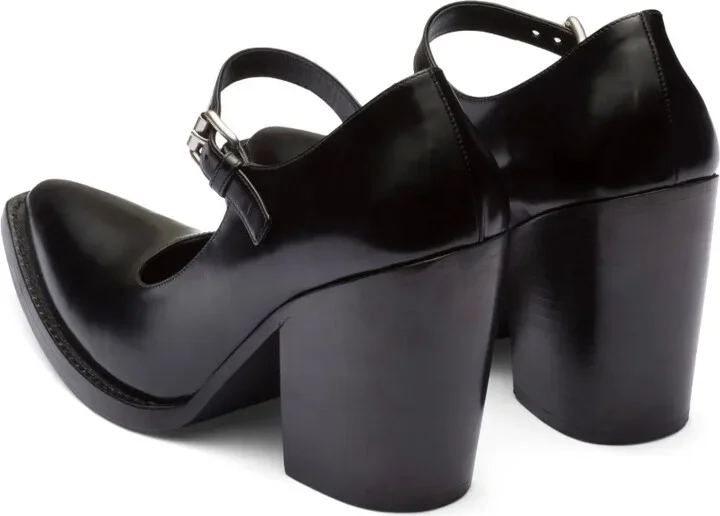 95mm Brushed Leather Pumps - Image 4