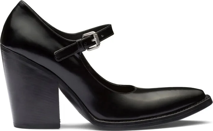 95mm Brushed Leather Pumps