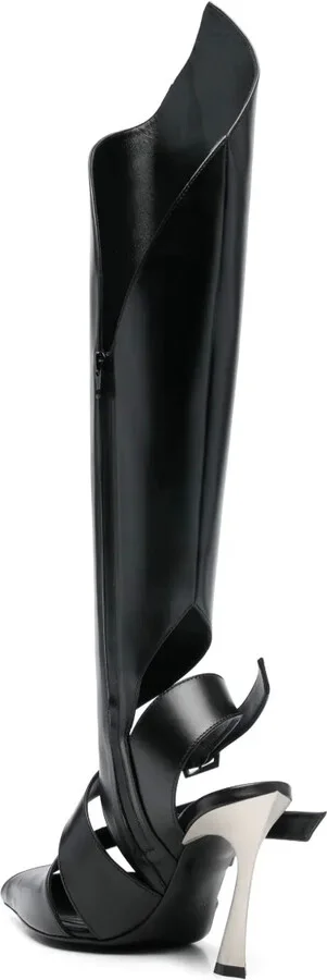 95mm Buckled Leather Boots - Image 3