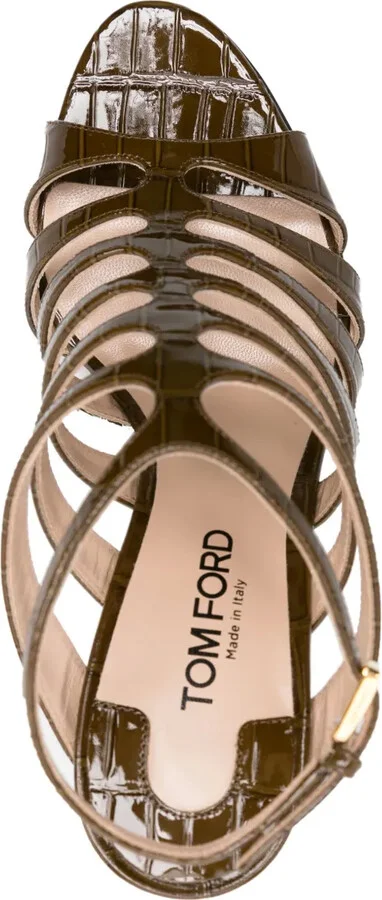 95mm Caged Leather Sandals - Image 4