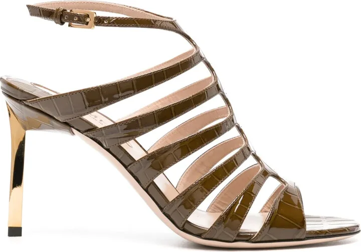 95mm Caged Leather Sandals