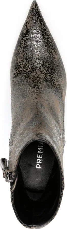 95mm Cracked-Effect Leather Boots - Image 4