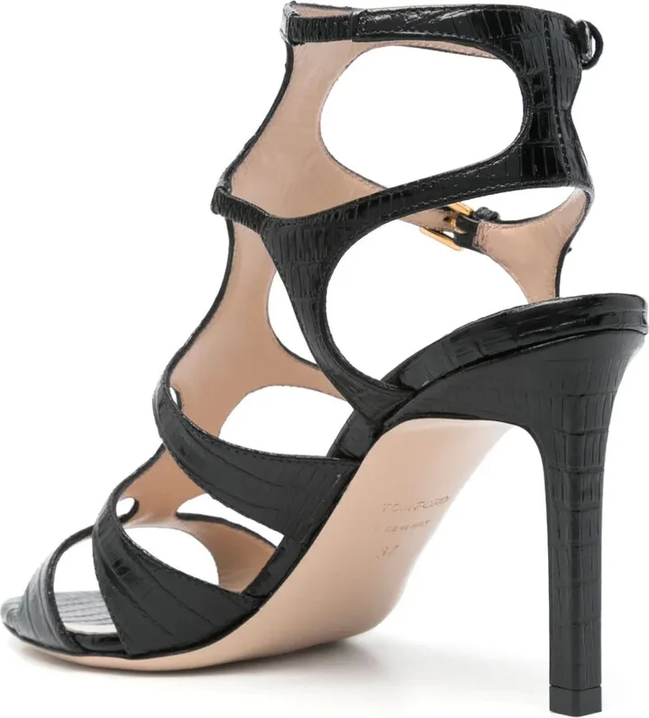 95mm Croc-Embossed Sandals - Image 3