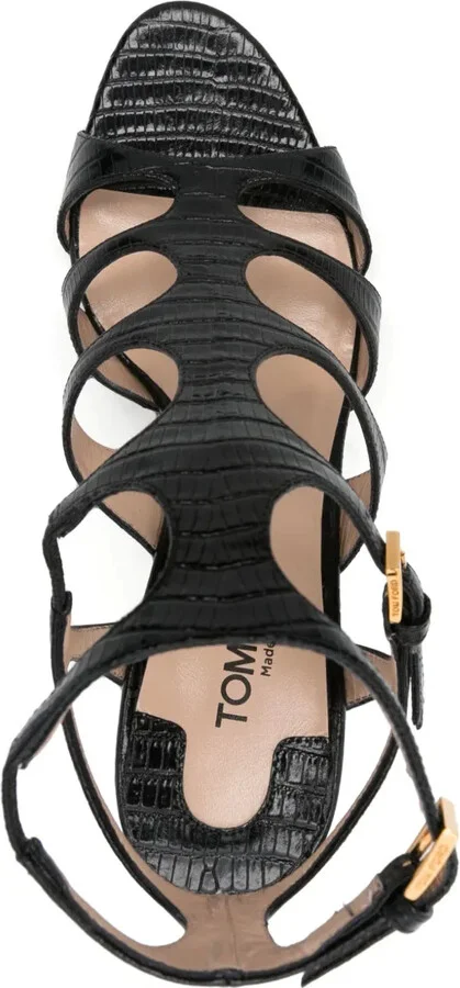 95mm Croc-Embossed Sandals - Image 4