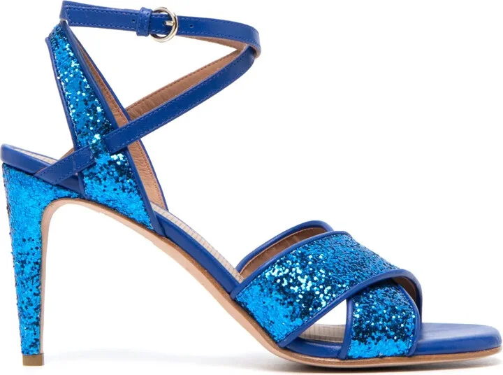 95mm Crossover-Strap Leather Sandals