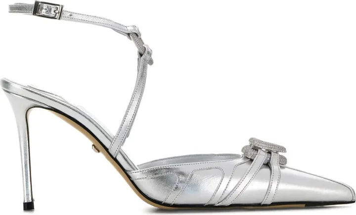95mm Crystal-Embellished Ankle-Strap Pumps