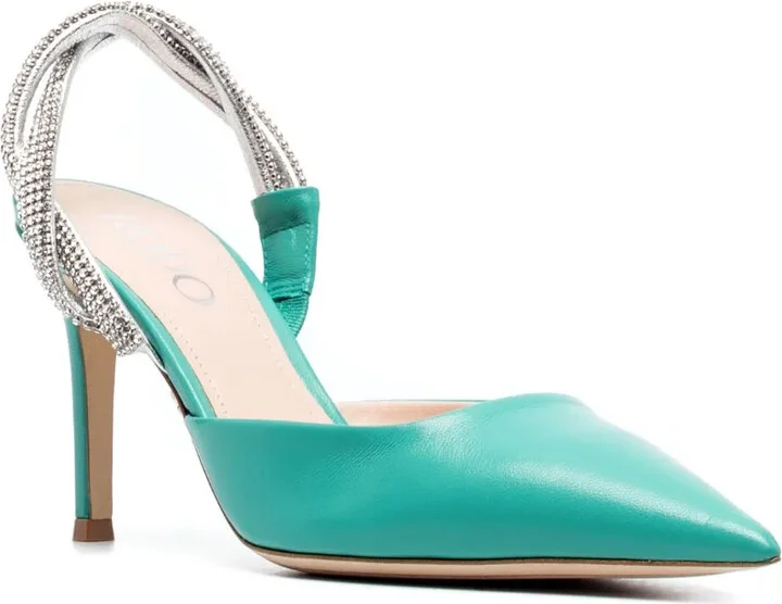 95mm Crystal-Embellished Leather Pumps - Image 2
