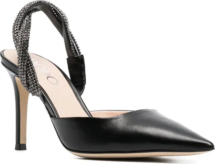95mm Crystal-Embellished Leather Pumps - Image 2