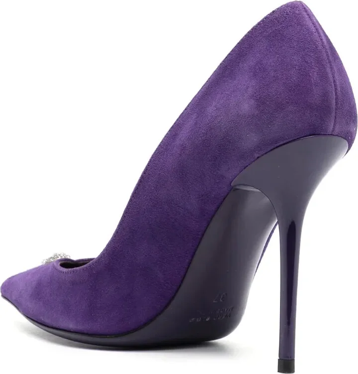 95mm Decollete suede heeled pumps - Image 3