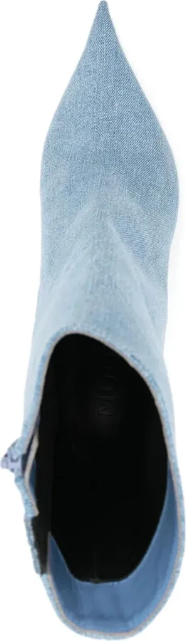 95mm Denim Ankle Boots - Image 4