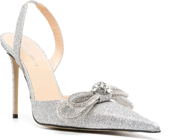 95mm Double Bow glitter pumps - Image 2