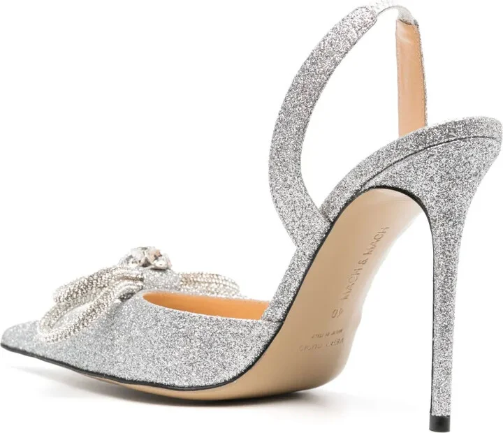 95mm Double Bow glitter pumps - Image 3