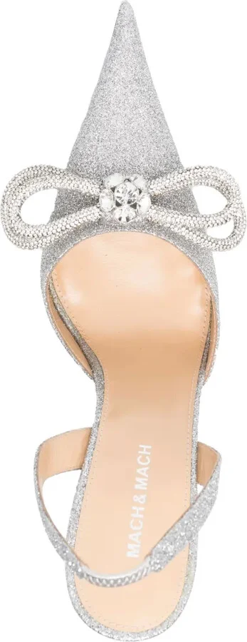 95mm Double Bow glitter pumps - Image 4