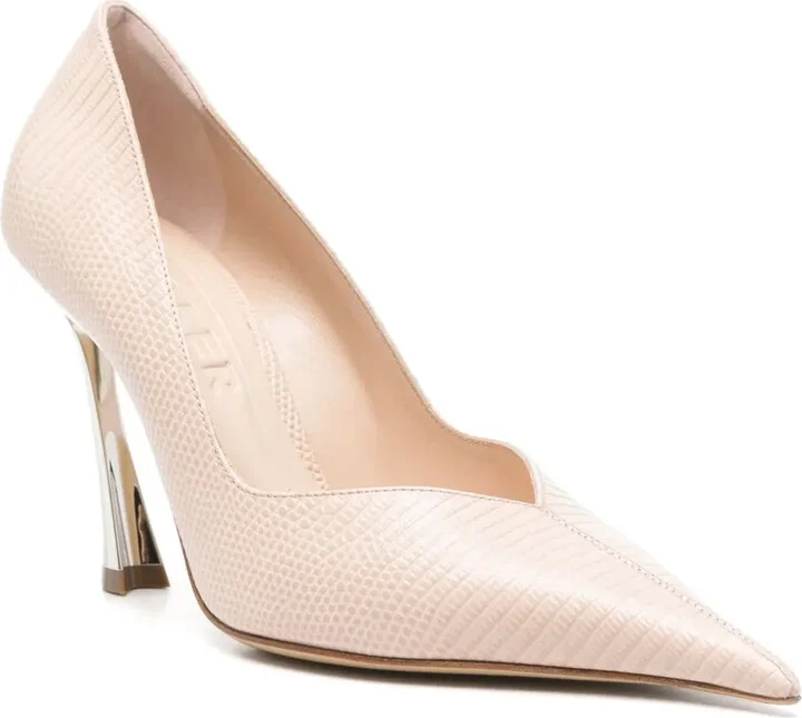 95mm Fand-Heel Leather Pumps - Image 2