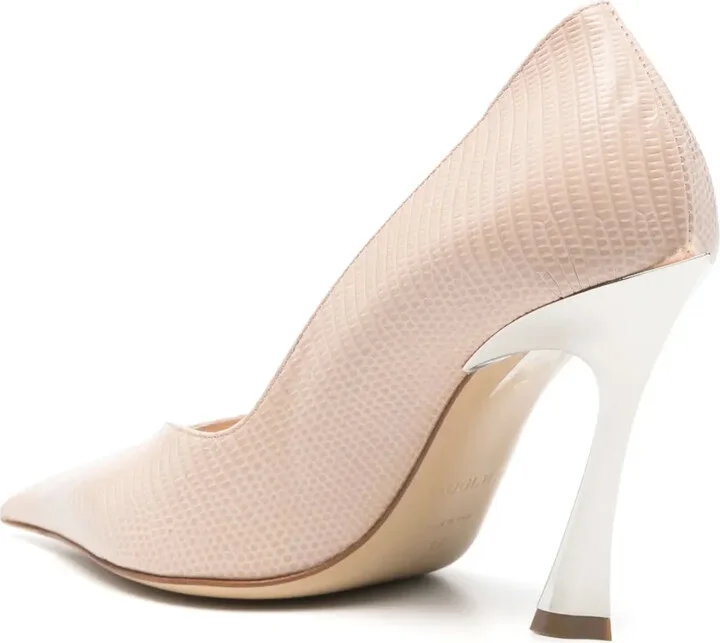 95mm Fand-Heel Leather Pumps - Image 3