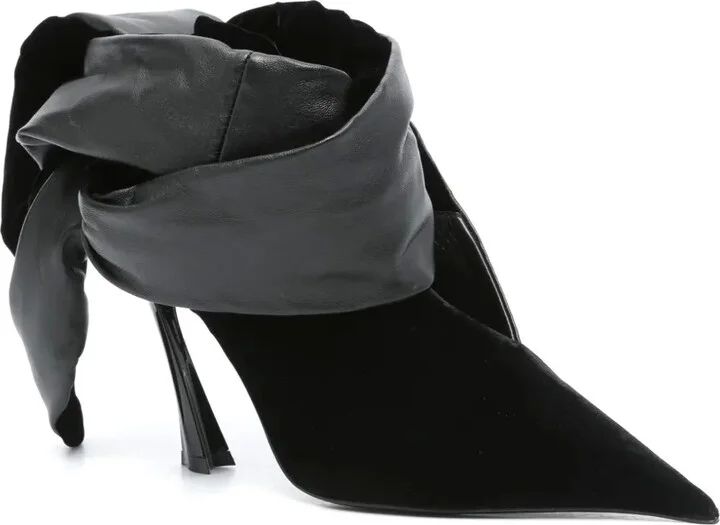 95mm Fang leather knot mules - Image 2