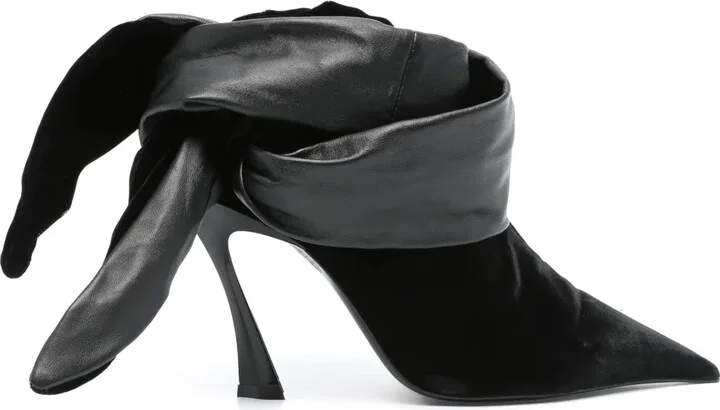 95mm Fang leather knot mules