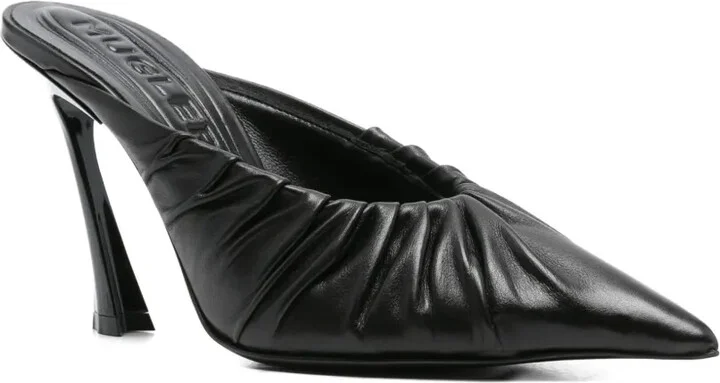 95mm Fang pleated pointed-toe mules - Image 2