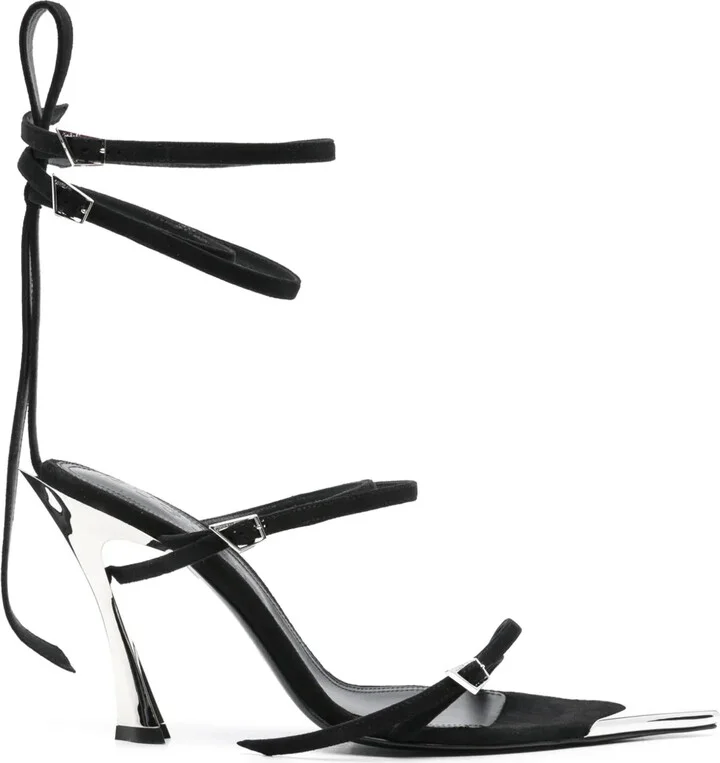 95mm Fang suede sandals