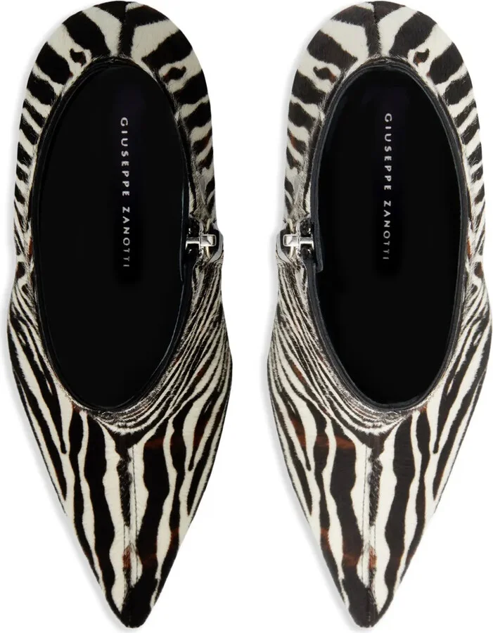95mm Farrah Fancy zebra-print boots - Image 4