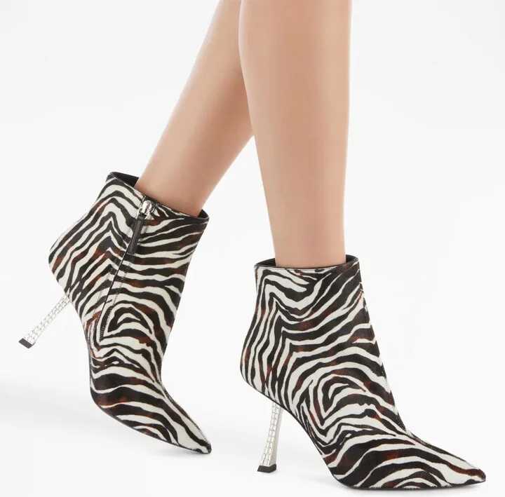 95mm Farrah Fancy zebra-print boots - Image 5