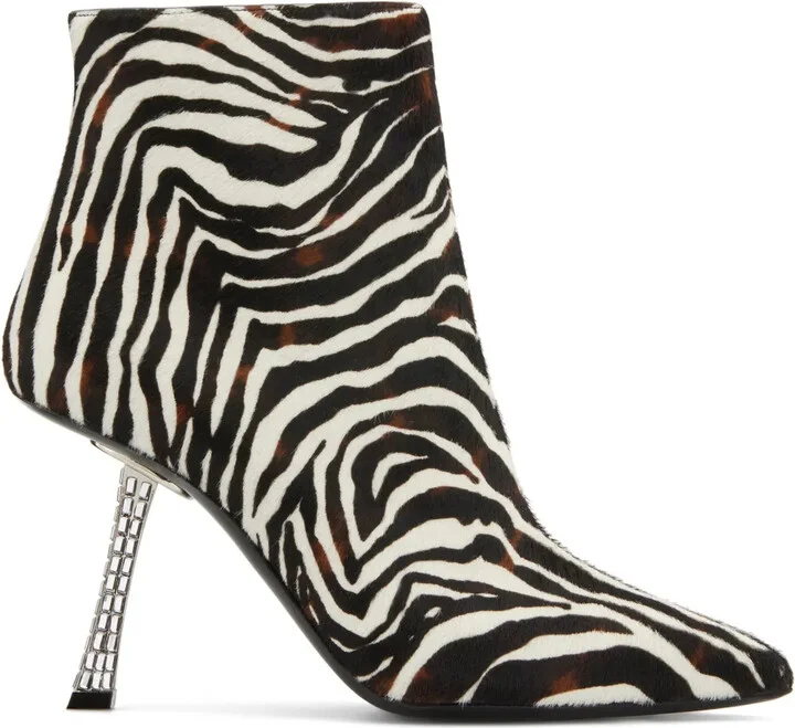 95mm Farrah Fancy zebra-print boots