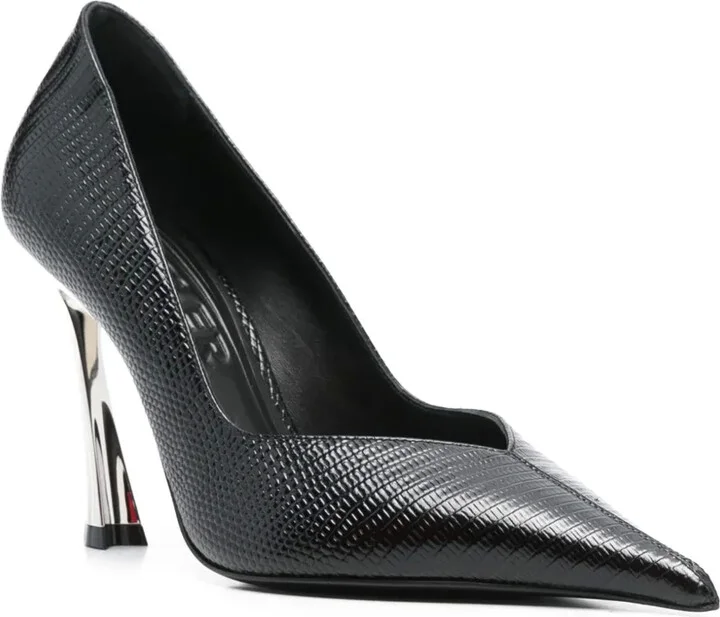 95mm Grainy Leather Pumps - Image 2