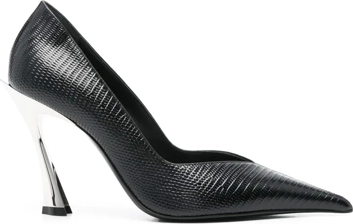 95mm Grainy Leather Pumps