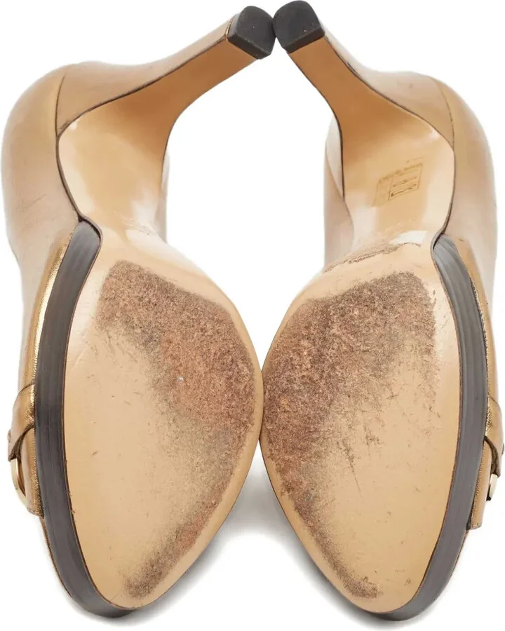 95mm Horsebit-Detail Peep-Toe Pumps - Image 5