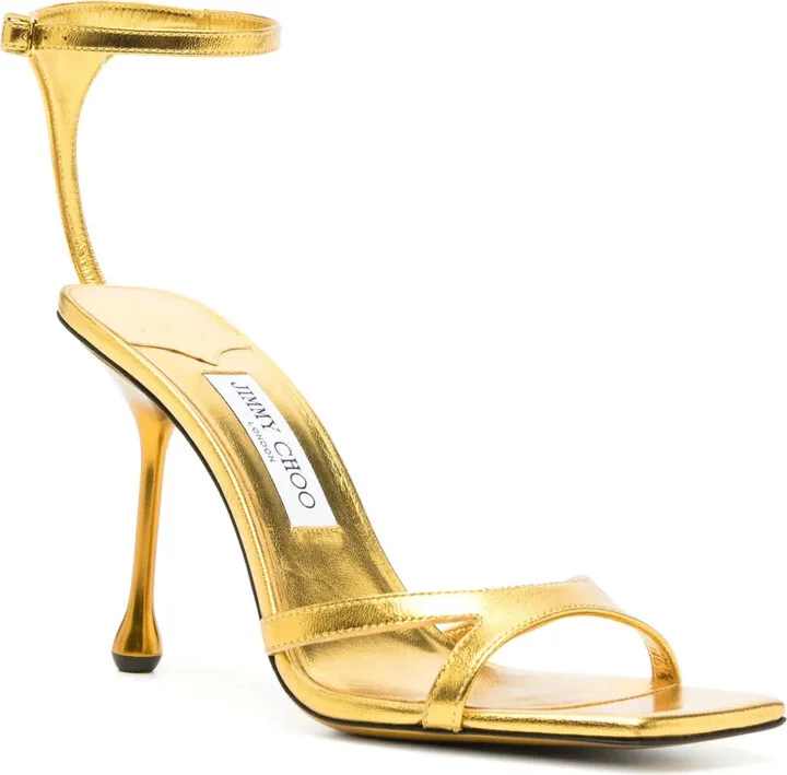 95mm Ixia metallic leather sandals - Image 2