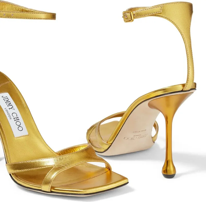 95mm Ixia metallic leather sandals - Image 5