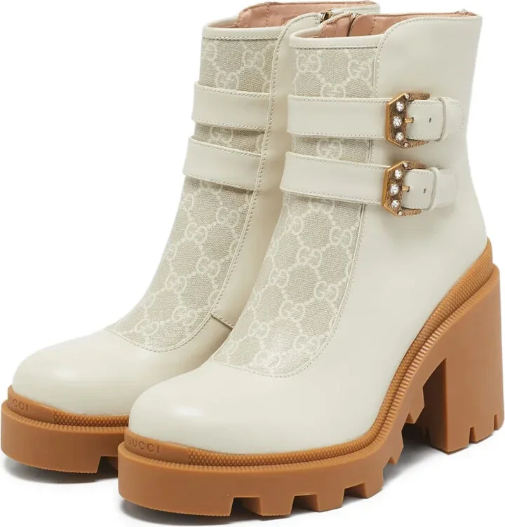 95mm Kensington double-buckle leather boots - Image 2